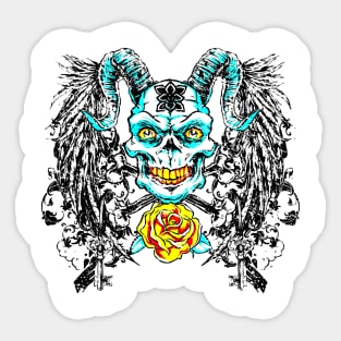 Horned Skull Sticker
